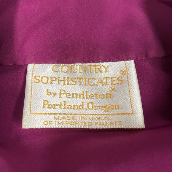 Pendleton Blouse Classic Business Vintage Long Sleeve Size 8 Pink Fuchsia - Picture 9 of 15